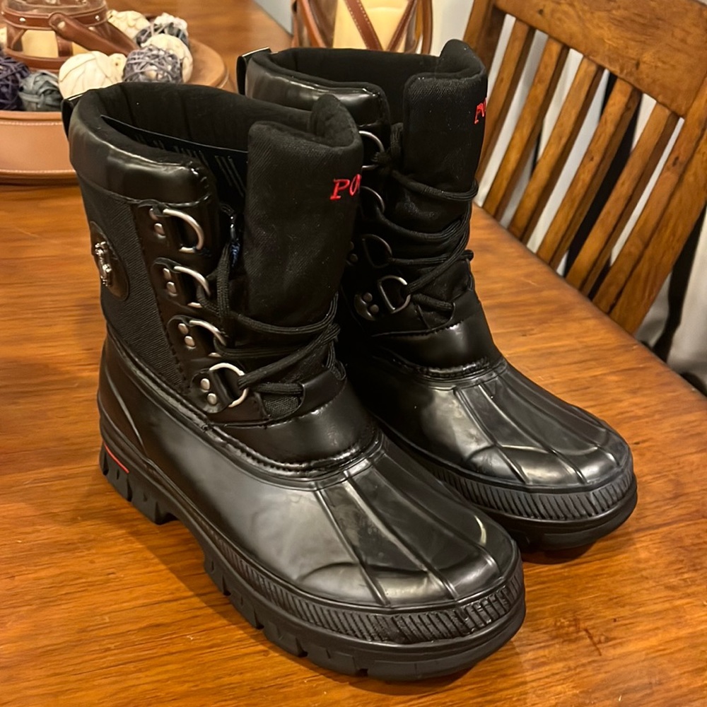 Polo Ralph Lauren Lowen Winter Duck Boots black new Mens Size 7 - Picture 2 of 16